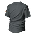 thumbnail image 4 of Antinious Men Solid Round Neck Arm Zip Short Sleeve Loose Daily Casual Tops, 4 of 5