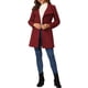 thumbnail image 2 of Abrigo largo de invierno con cinturón para mujer, clásico, de cuello alto, de manga larga, color rojo oscuro, 2 of 6