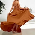 thumbnail image 5 of DGMIOCS Women's Backless Sleeveless Maxi Dress Oversized Duster Coat Style Long Dress with Spaghetti Straps for Everyday Versatile Wardrobe Coffee S, 5 of 7