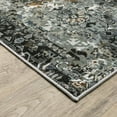 thumbnail image 4 of 4' X 6' Ivory Charcoal Grey Blue Rust Gold And Brown Oriental Power Loom Stain Resistant Area Rug, 4 of 5