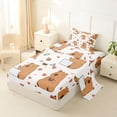 thumbnail image 2 of Erosebridal Capybara Twin Sheet Sets For Capybara Lover,Red Cartoon Lovers Pattern Bedding For Kids Girls 3-Piece, 2 of 6
