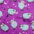 thumbnail image 1 of oneOone Silk Tabby Fuschia Pink Fabric Kids Sheep Sewing Material Print Fabric By The Yard 42 Inch Wide, 1 of 4