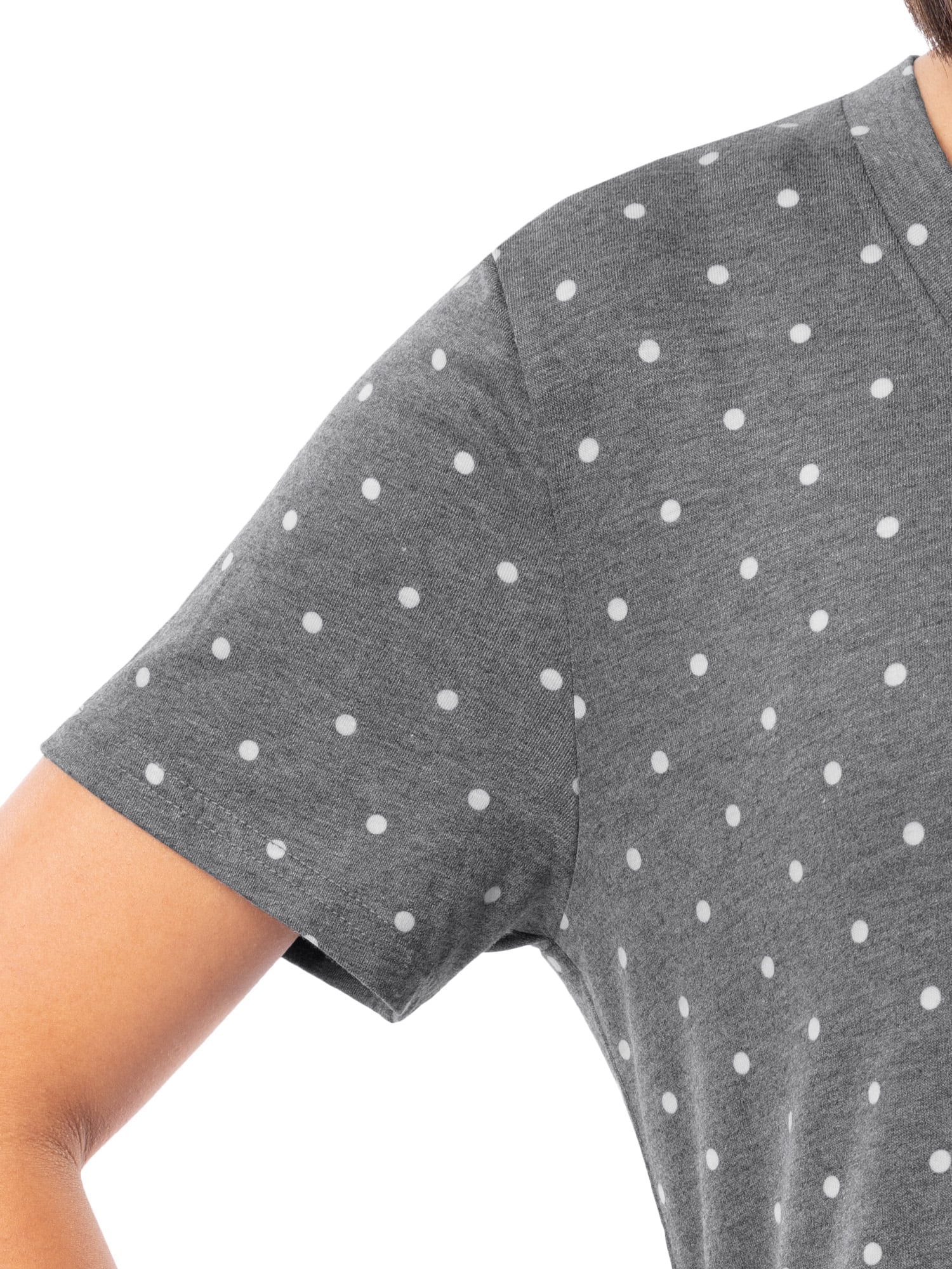Fruit of the Loom Women's Soft & Breathable V-Neck Short Sleeve Top & Pajama Pant Set, Sizes S-4X