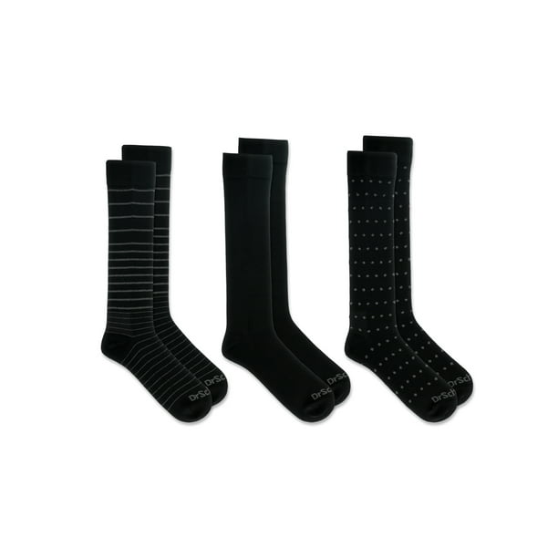 Dr. Scholl's Men's Graduated Compression Over the Calf Socks 3 Pack ...