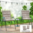 thumbnail image 2 of Outsunny Outdoor Chair Cushion with Ties, Button Tufted, for Garden, Beige, 2 of 10