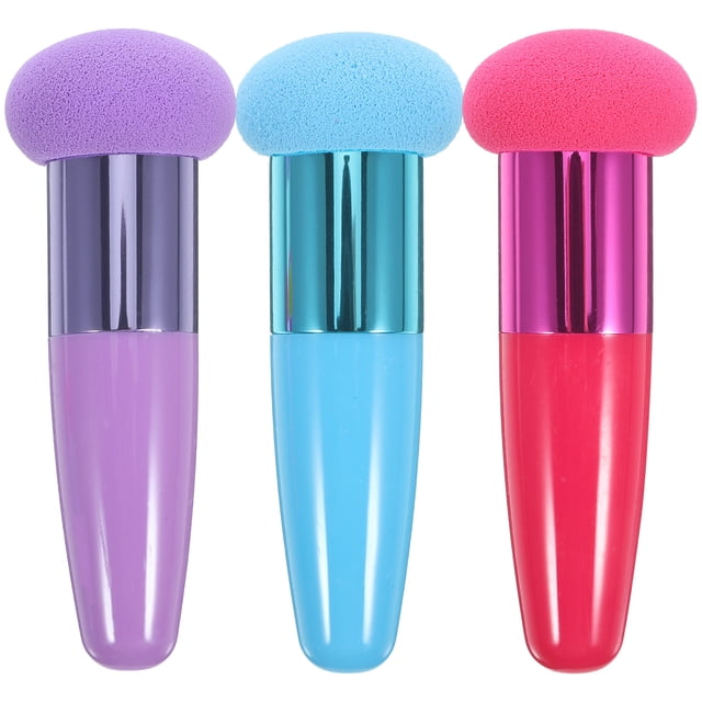 Mushroom Head Shaped Cosmetic Brush 3Pcs for Mini Makeup Sponges Daily and Professional Use