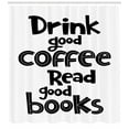 thumbnail image 3 of Ambesonne Book Shower Curtain, Coffee and Books, 69"Wx84"L, Black White, 3 of 3