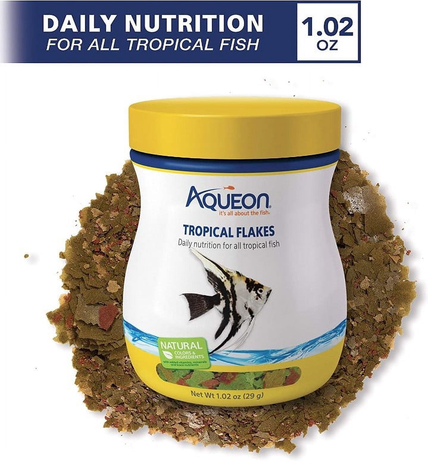 Aqueon Tropical Flakes Fish Food [Aquarium Tropical Fish Food, Aquarium Supplies] 9.18 oz (9 x 1.02 oz)
