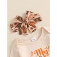 thumbnail image 6 of Baby Toddler Boys Girls Thanksgiving Outfits 0 3 6 12 18 Months Letter Print Rompers Pie Pumpkin Turkey Print Long Pants Hat Headband 4Pcs Clothes Set, 6 of 9