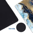 thumbnail image 5 of Extended Gaming Mouse Pad XXL Large Keyboard Mat Long Mousepad Desk Decor Writing Pad Non Slip Rubber Base Stitched Edges for Work, Game, Office, Home, 35.1" x 15.7" , Blue Marble, 5 of 6