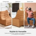 thumbnail image 5 of LAUSAINT HOME Bean Bag Chair, Giant Lazy Floor Sofa with Fireside Faux Fur and Memory Foam, Brown, 5 of 8