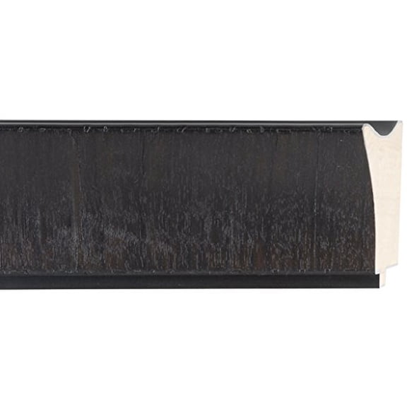 Picture Frame Moulding (Wood) 100Ft Bundle - Contemporary Black Finish - 3" Width - 1/2" Rabbet