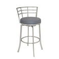 thumbnail image 2 of Home Square Curved Metal Back Height Barstool in Silver and Gray - Set of 3, 2 of 4