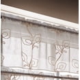 thumbnail image 2 of Dainty Home Silvia Linen Look Boho Ombre Gradient Light Filtering Fabric With 3D Floral Chenille Embroidered Textured Kitchen Curtain Set of 3, 1 Valance 52" x 18" and 2 Tiers 26" x 36" Each in Linen, 2 of 7