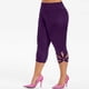 thumbnail image 4 of ICHUANYI Clearance Fashion Women Plus Size Solid Hollow Elastic Waist Casual Leggings Pants(Purple, XXXXL) Ichuanyi Ichuanyi, 4 of 9