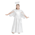 thumbnail image 4 of Girls Angel Costume, 3 Pcs Dress Halo Wings White Fancy Dress Up for Nativity Halloween Christmas 3-4 Years, 4 of 7