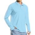 thumbnail image 4 of WTOBBY Men's Raglan Sleeve Performance Shirt with UPF 50+ Sun Block, Lightweight Long Sleeve, and Golf-Ready Design for Breathable Summer Wear ,Light Blue 3XL, 4 of 7