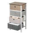 thumbnail image 1 of 4 Tier Side Table Storage End Table, Drawer Dresser Organizer Nightstand with Wood Top and Fabric Drawers, 1 of 6
