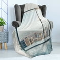 thumbnail image 4 of Modern Soft Flannel Fleece Blanket, Empty Loft Cityscape Apartment Buildings Industrial Landscape Image Print, Cozy Plush for Indoor and Outdoor Use, 50" x 70", Pale Grey and White, by Ambesonne, 4 of 5