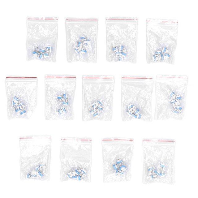 65pcs Potentiometers 100 to 1M Horizontal White Blue Variable Resistors for Household Appliances Electronic Security