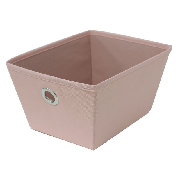 Mainstays Medium Storage Bins (8" x 10" x 5.5"), Set of 8, Pearl Blush