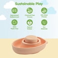thumbnail image 3 of PlanToys® Pastel Orange Rubber Convertible Boat Wooden Montessori Water and Sensory Play Toy | Cause & Effect, Imagination and Exploration Activity | Eco Friendly Floating Bath Toy, 3 of 8