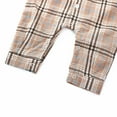 thumbnail image 4 of Stamzod Newborn Baby Boy Girls Plaid Romper Infant Long Sleeve Button Down Casual Bodysuit Cotton Snug-Fit Comfy Toddler Omesie Jumpsuit, 4 of 8