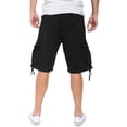 thumbnail image 5 of Mens Casual Slim Fit Cotton Solid Multi-Pocket Cargo Twill Shorts Black 30, 5 of 6