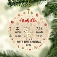 thumbnail image 4 of Personalized Baby Reindeer 1st Xmas Ornament Christmas 2025, Reindeer Baby's First Christmas Ornament Gift for New Dad New Mom Newborn Kid, Customized Name/Info & Birthday Baby Reindeer Ornaments, 4 of 6