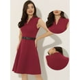 thumbnail image 2 of Vestido Elegante Allegra K para Mujer con cuello Dividido Sin Mangas Vino Rojo S, 2 of 6