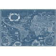 thumbnail image 2 of Blaeu, Willem 24x17 White Modern Wood Framed Museum Art Print Titled - Blueprint World Map, 2 of 4
