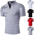 thumbnail image 5 of CENL Mens Print V-Neck Short Sleeve T-Shirt Sport Gym Muscle Pullover Blouse Tops Tee, 5 of 9