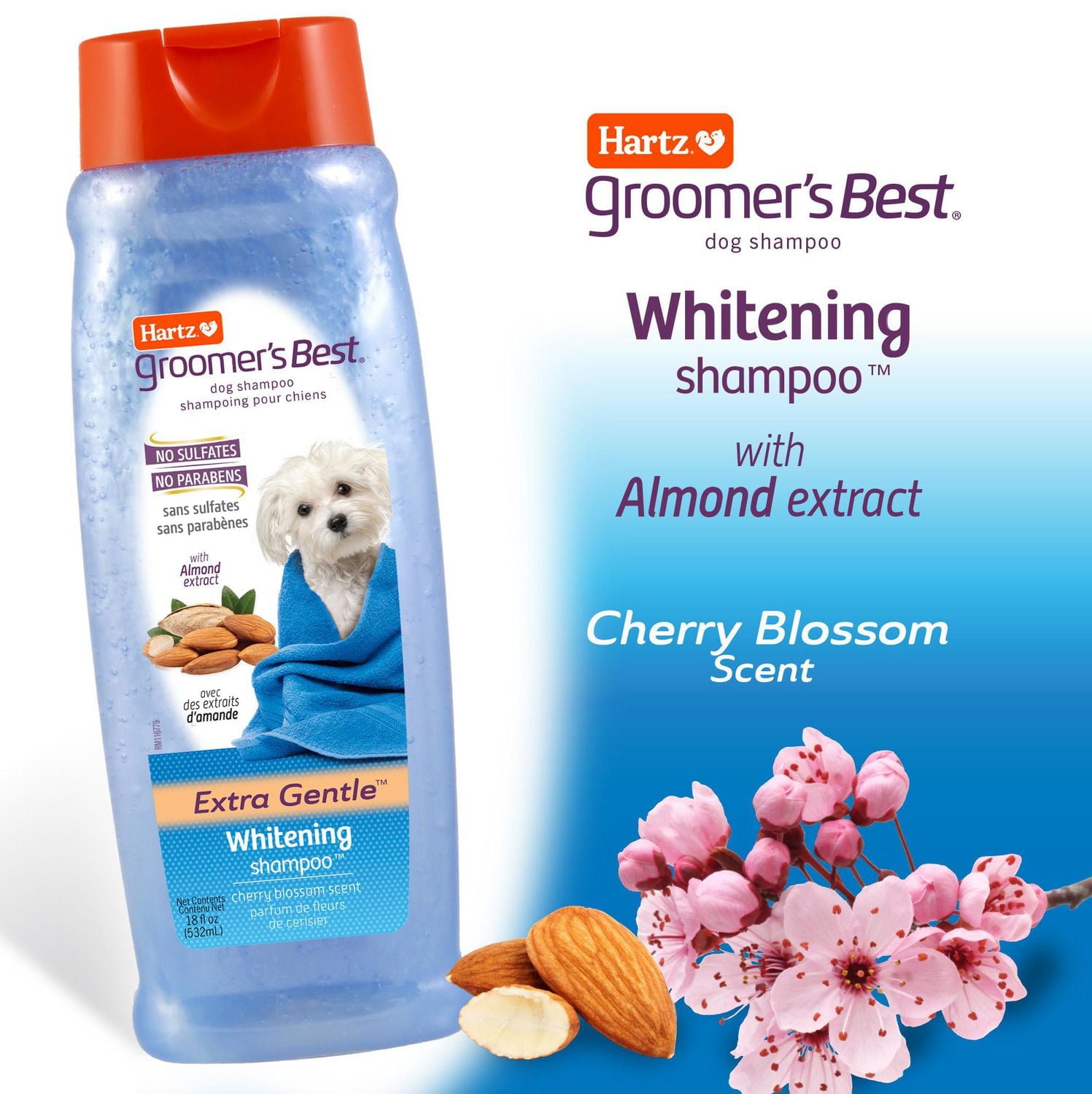 Shampoing pour chiens de Hartz Groomer's Best Whitener Dog Shampoo 532ml 0-24M