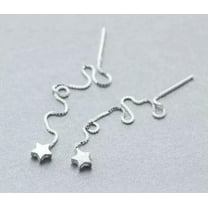 GKNET Lovely Star 925 Sterling Silver Thread Line Dangle Threader Earrings A1264