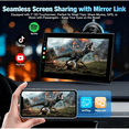 thumbnail image 3 of 7" Portable Wireless CarPlay Screen for Car – Apple CarPlay & Android Auto, HD Touch Screen Car Stereo, Bluetooth, GPS Navigation, Voice Control, Plug-and-Play with FM/AUX/Mirror Link (Black), 3 of 5