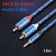 thumbnail image 2 of Cable RCA portátil AUX Jack 3,5 Y divisor carcasa de aleación de aluminio estéreo HiFi 3,5mm a 2RCA Cable línea de cine en casa FLhrweasw  Nuevo, 2 of 9