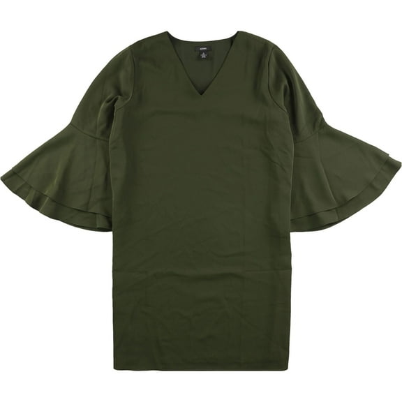 Alfani Womens Bell Sleeve Shift Dress, Green, 18