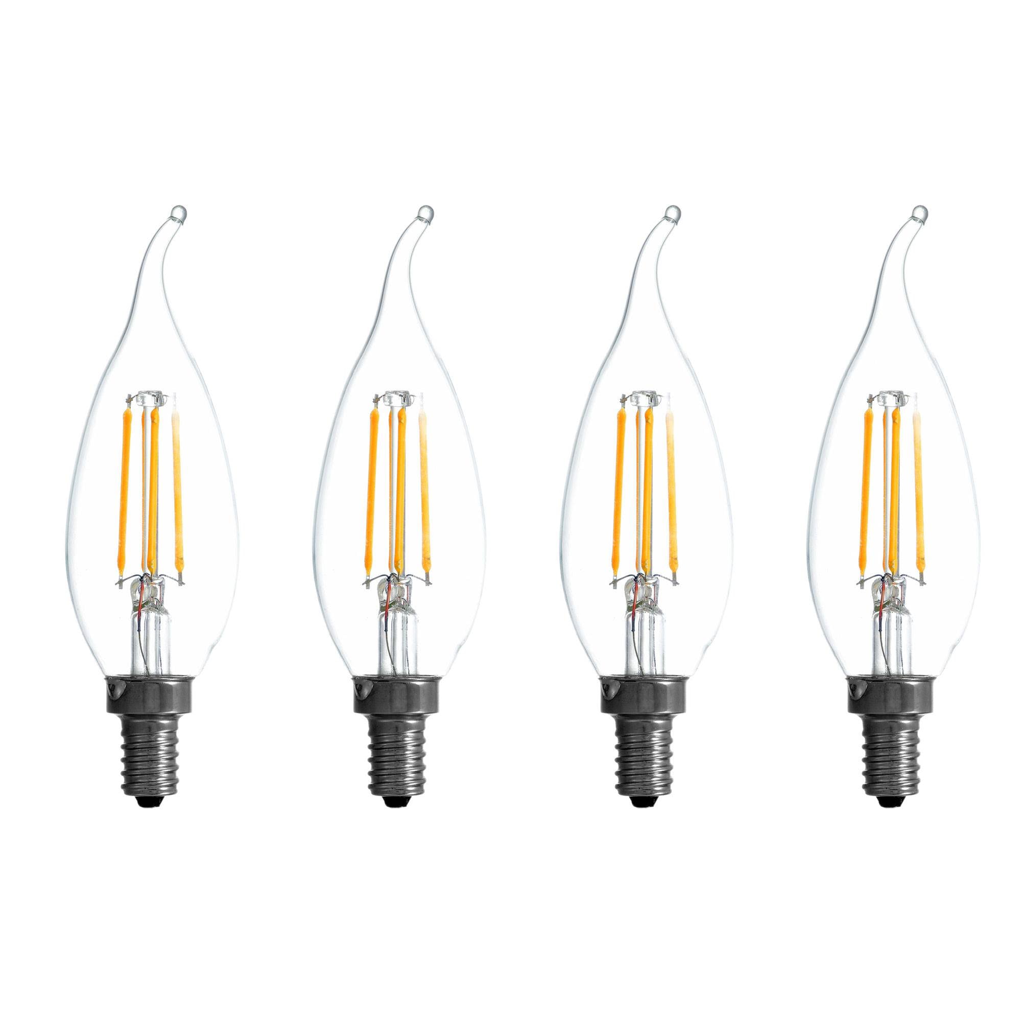 Sylvania Filament LED 60W Candelabra Base Dimmable Daylight Light Bulb (4 Pack)