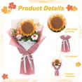thumbnail image 2 of Ramo de flores de ganchillo Uxcell, girasol de punto hecho a mano con bolsa de regalo para decoración del hogar DIY [Color pasta de frijol], 2 of 6