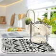 thumbnail image 4 of GZHJMY Tribal Black White Geometric Dish Drying Mat Coffee Maker Mat Microfiber Absorbent Drying Pad Heat Resistant Coffee Bar Protector Housewarming Holiday Seasonal Gift 16" × 18", 4 of 6