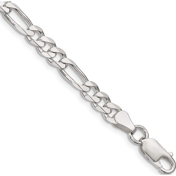 Sterling Silver 5.5mm Figaro Chain (7 X 5.5) Made In Italy qfg150-7