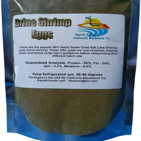 Brine Shrimp Cysts - Aquatic Foods Brine Shrimp Eggs for Hatching, 85-90% Hatch Great Salt Lake Brine Shrimp Eggs…25 grams