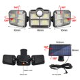 thumbnail image 5 of Solar Motion Sensor Outdoor Lights, 600LM 122LED Security Flood Light Adjustable Wall Lamp for Outside Garage Yard,3 Adjustable Head 270° Wide Lighting Angle, IP65 Waterproof, 5 of 9