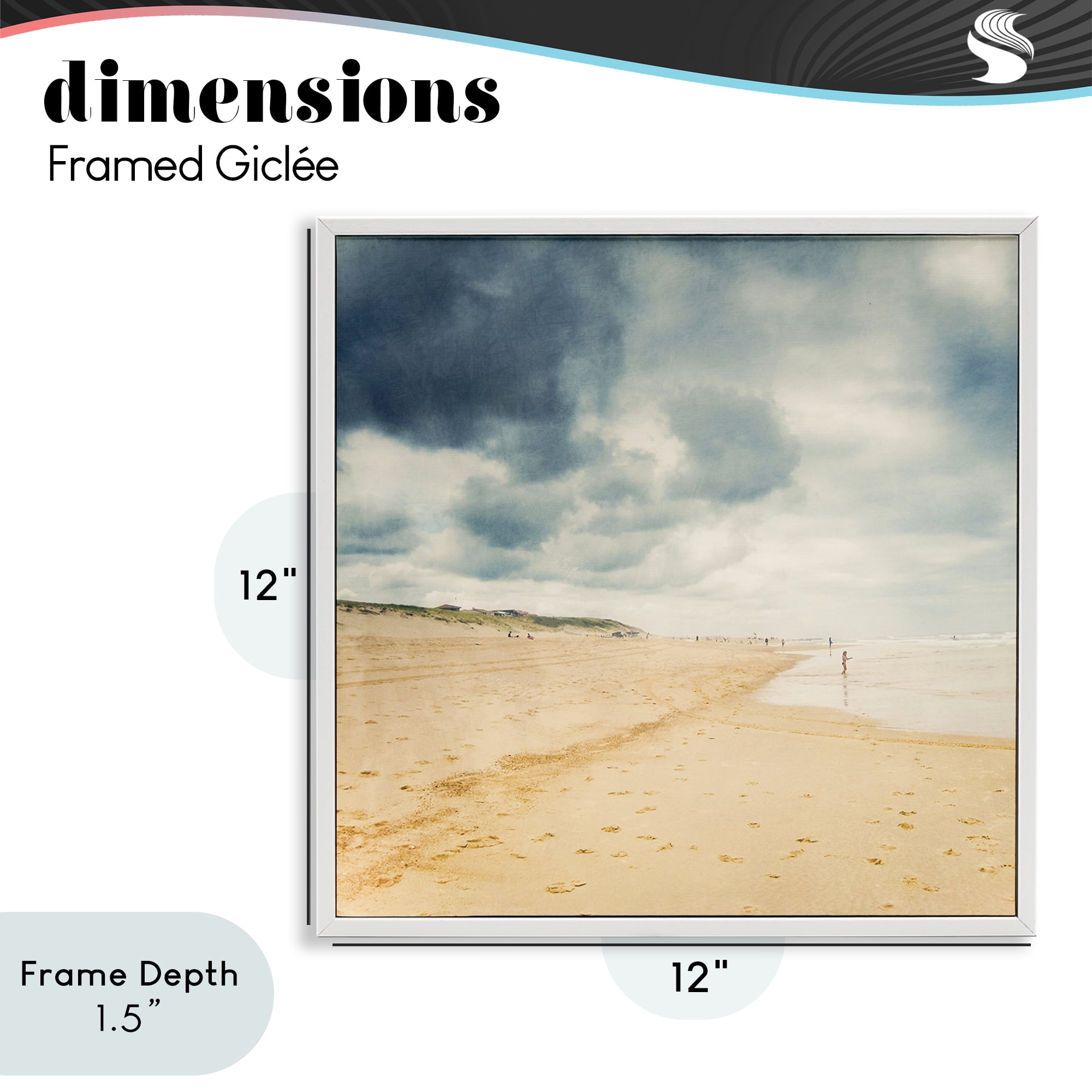 Stupell Industries Beach On A Cloudy Day White Framed Giclee Art, design by Dirk Wüstenhagen