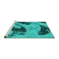 thumbnail image 2 of Ahgly Company Machine Washable Indoor Rectangle Abstract Turquoise Blue Modern Area Rugs, 8' x 10', 2 of 4