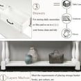 thumbnail image 6 of Antique White Console Table 63inch, Solid Wood, 3 Functional Drawers, 1 Shelf, Mid-century Style Drawers & Bottom Load Capacity 220lbs,, 6 of 6