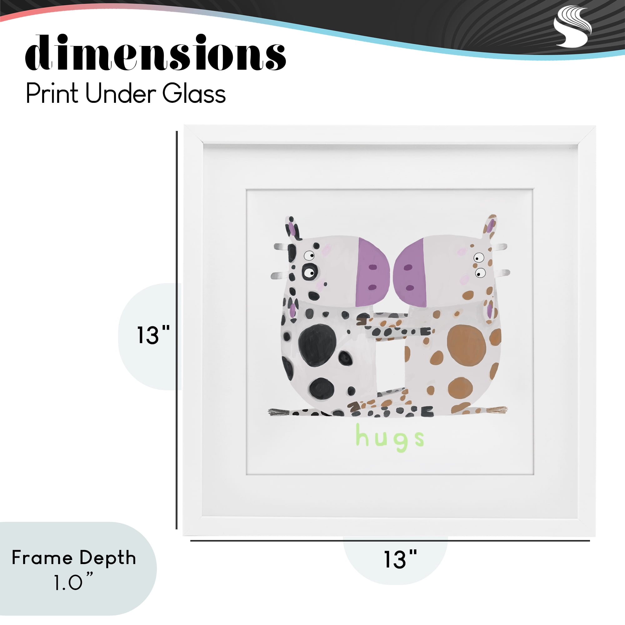 Stupell Industries Cow Hugs Symmetry White Framed Print Under Glass, design by Carla Daly