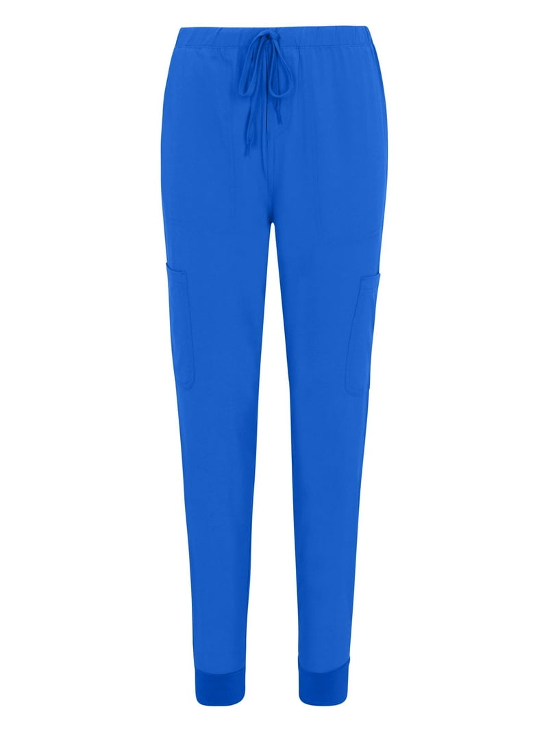 Mandala Women's High Waisted Wide Leg Scrub Pants - Royal Blue - XL - Tall
