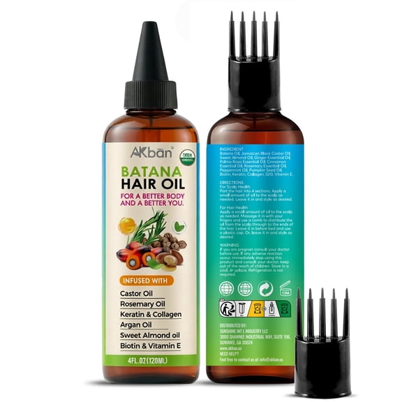 Blend of Pure Batana Oil for Hair Growth With Castor, Rosemary, Infused With Biotin, Keratin & Vitamin E, Blend of Effective Hair Oils for Hair Growth-Strengthening Treatment for Healthy Hair