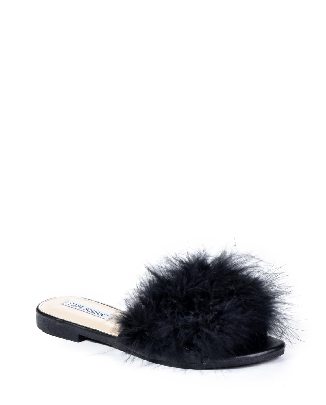 flip flops with fur on them